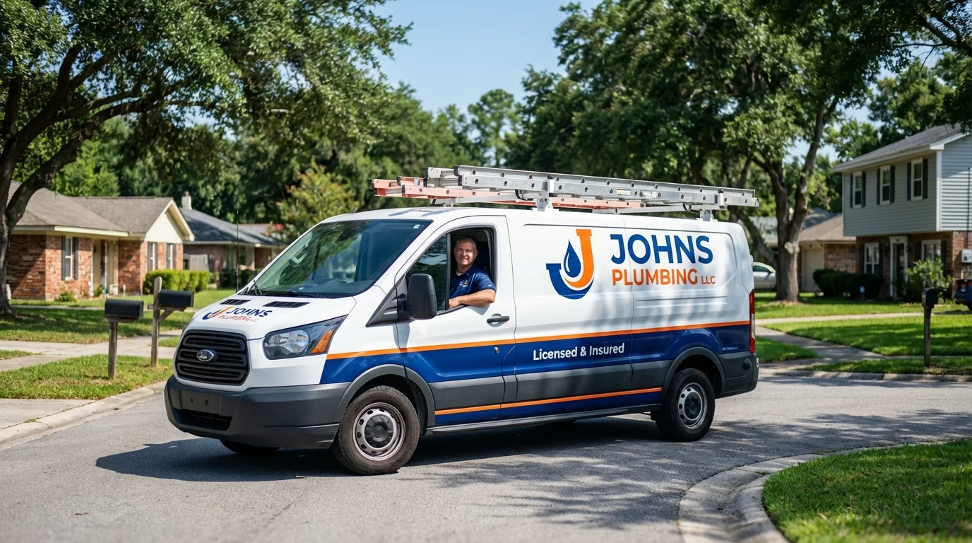 Johns Plumbing LLC service van in Spotswood, NJ