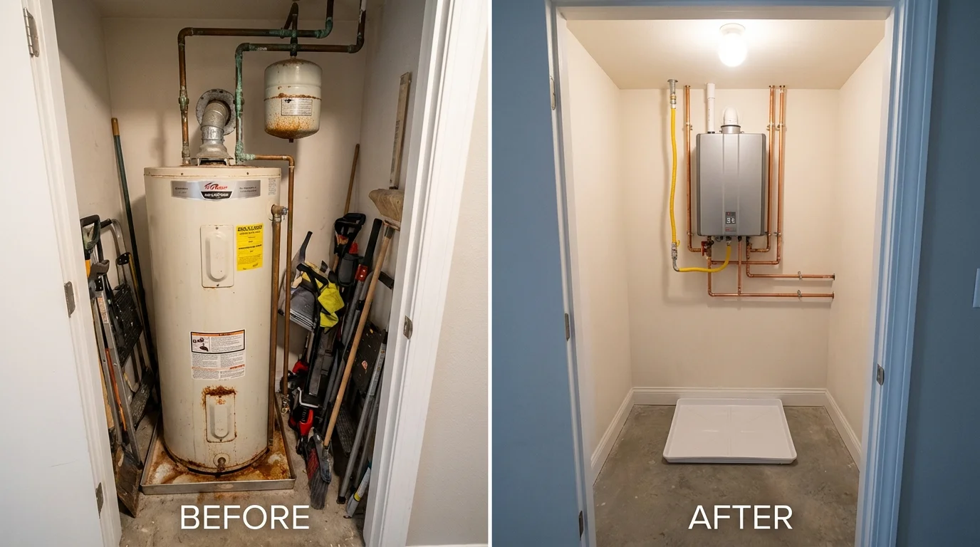 Tank water heater versus wall-mounted tankless unit comparison for Spotswood, NJ homeowners